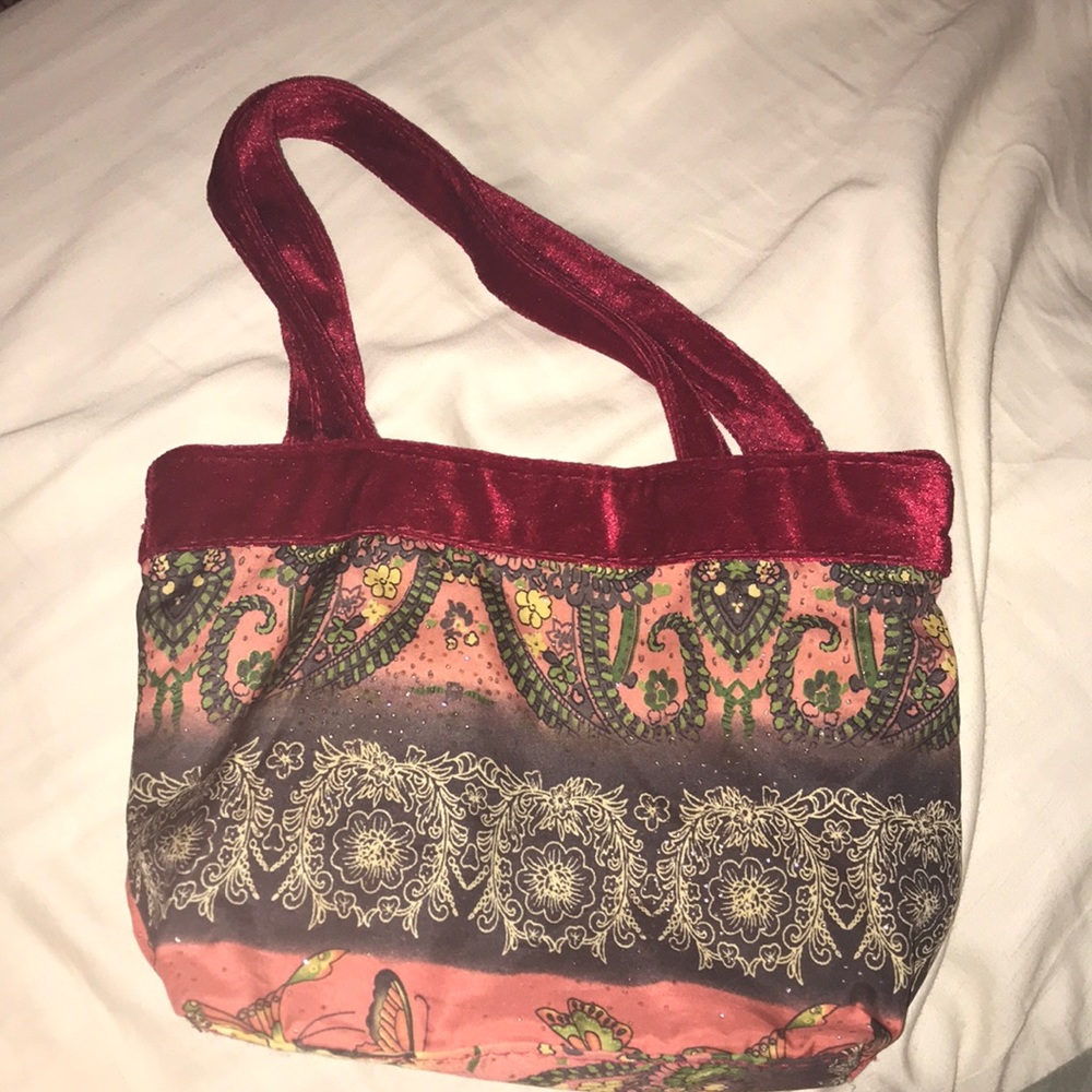 Red bag with prints